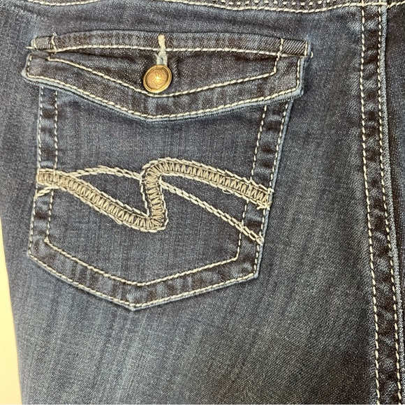 Lee Thick Stitch Dark Wash Straight Leg Denim Jeans Women’s Size 38x30 - Picture 6 of 9